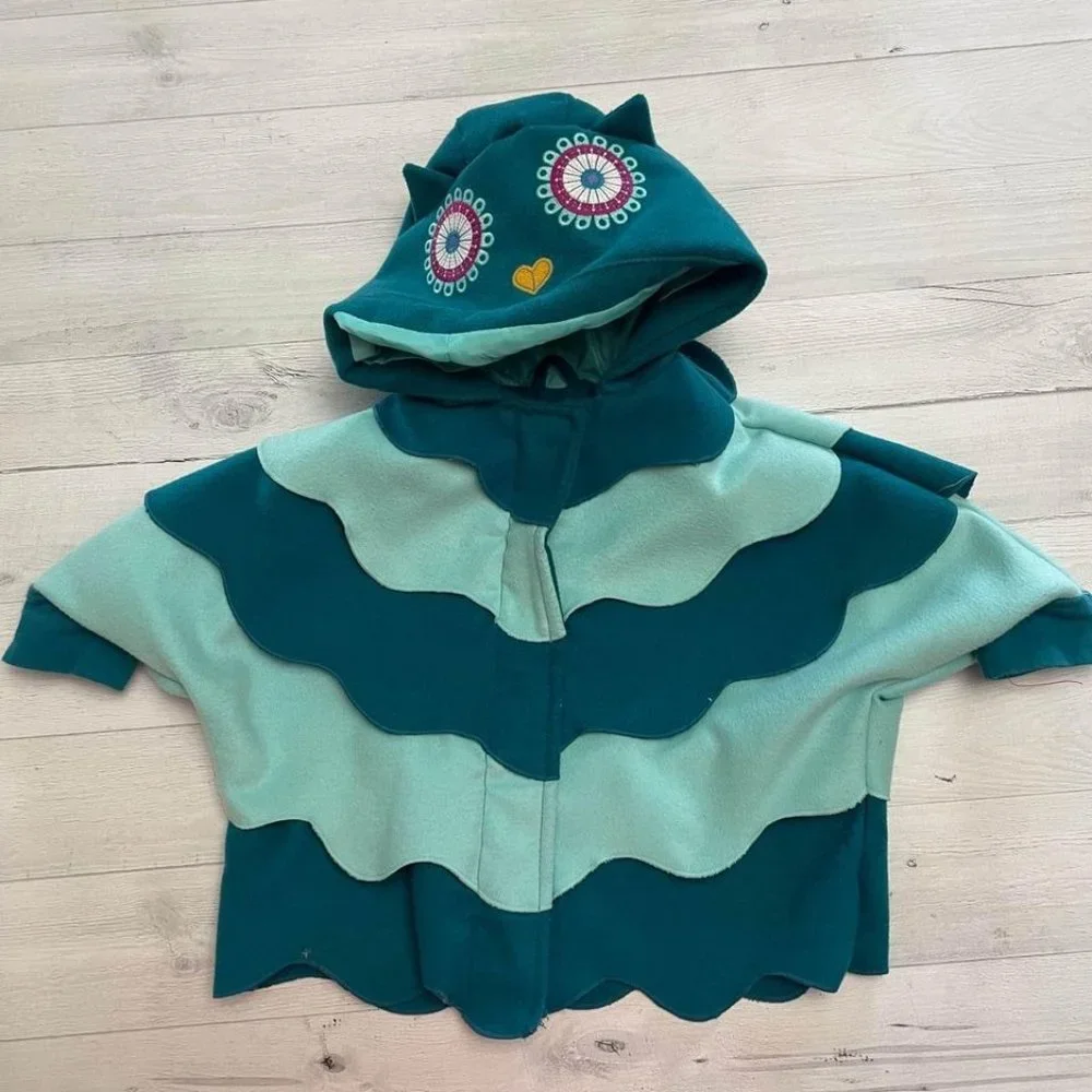 Cat & Jack Girls Owl Poncho Jacket‎ 12 Months